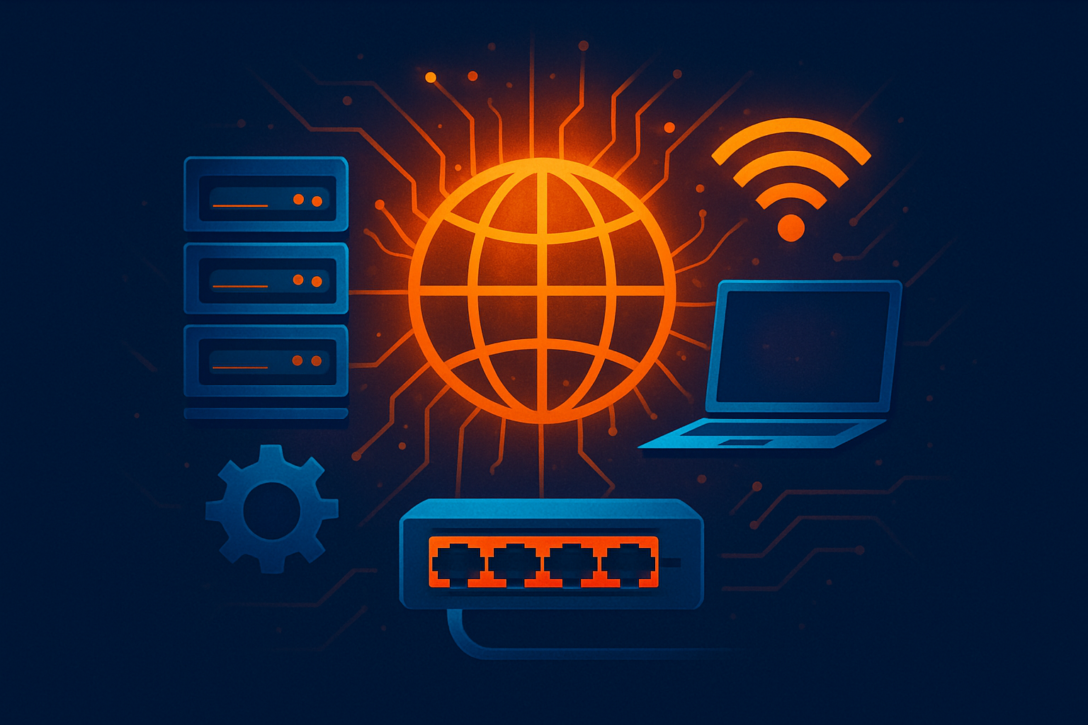 Abstract image of network connections and data security